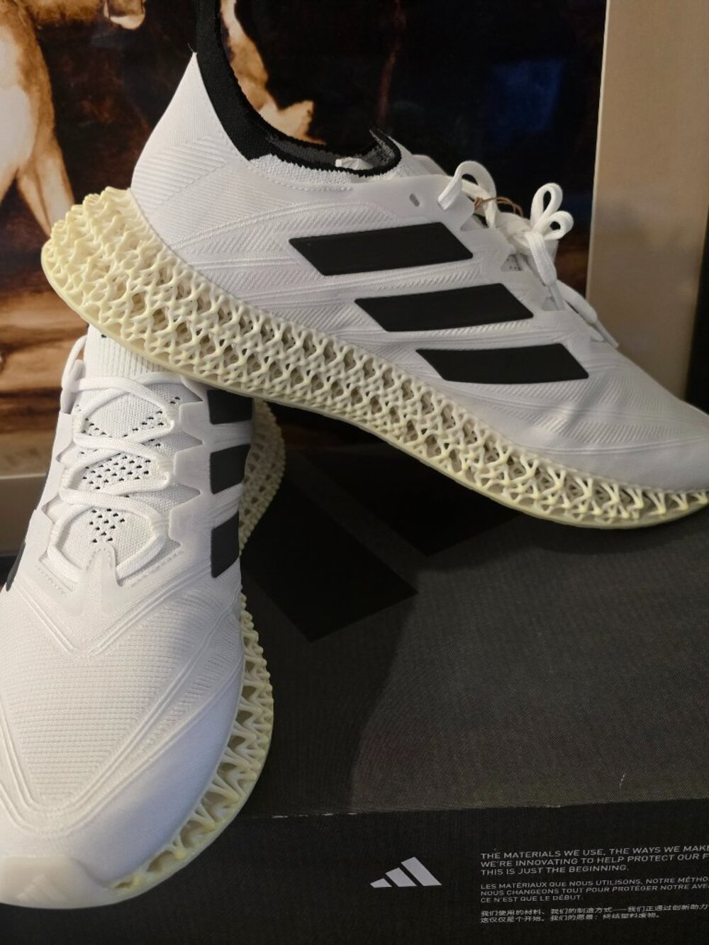 Adidas 4DFWD 4 Running Shoes ID8887 Cloud White/Core Black Men's Sz 12 US NEW